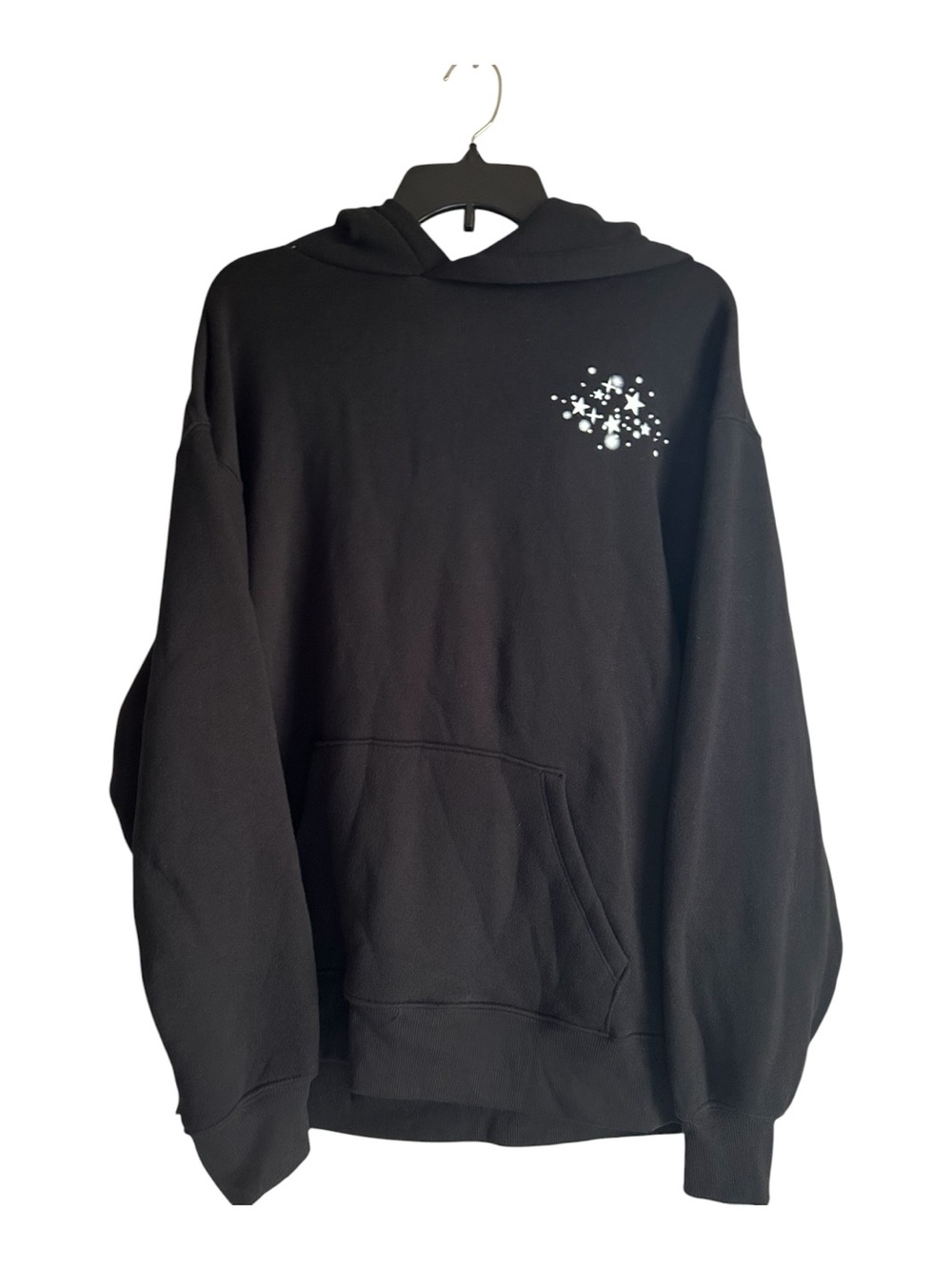 wild fable Black Hoodie with White Star Cluster Chest Graphic